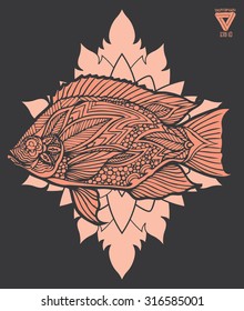 zentangle style fish vector
