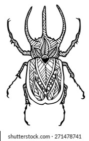 zentangle style insect vector illustration