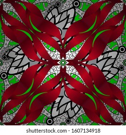 Zentangle style. Mandala flower coloring book for adults Vector illustration. White, red and black colors. Anti-stress coloring for adult. Lace seamless pattern.