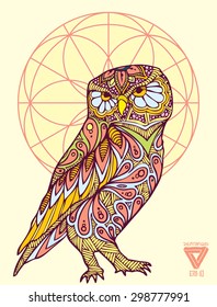 zentangle style owl vector