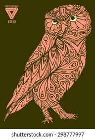 zentangle style owl vector