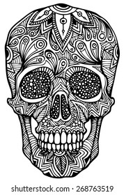zentangle style skull vector