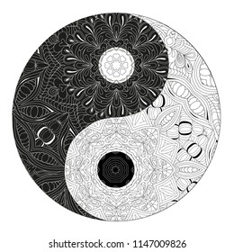 Zentangle styled symbol with clean lines for coloring book for anti stress, t-shirt design, tattoo and other decorations