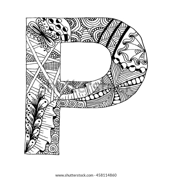 Zentangle Letter P