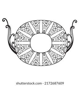Zentangle stylized alphabet. Mandala letter. vector illustration Black white hand drawn doodle. Alphabets Mandala coloring Page, Mandala Letters. 