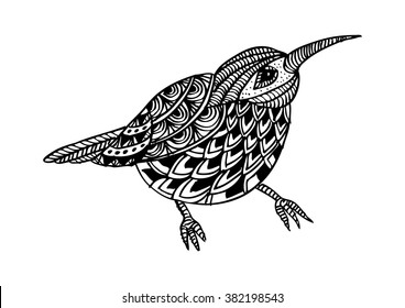 Zentangle stylized bird.