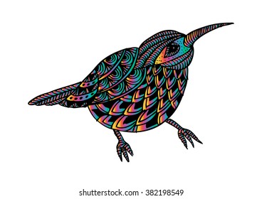Zentangle stylized bird.