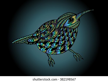 Zentangle stylized bird.