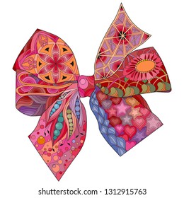 Zentangle stylized bow-knot. Hand Drawn lace vector illustration