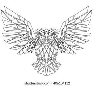 Owl Bird Coloring Book Adults Vector Stock Vector (Royalty Free) 385896499