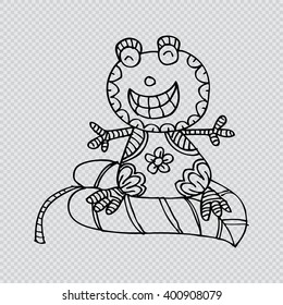 Zentangle stylized cartoon frog

