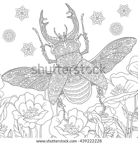 Download Zentangle Stylized Cartoon Stag Beetle Deer Stock Vector ...