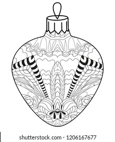 Zentangle stylized Christmas decorations. Hand Drawn lace vector illustration