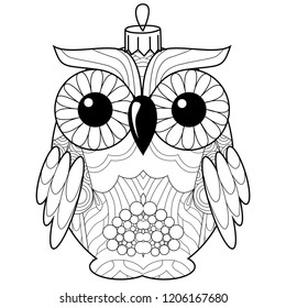 Zentangle stylized Christmas decorations. Hand Drawn lace vector illustration