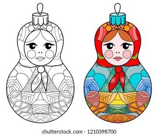 Zentangle stylized Christmas decorations. Hand Drawn lace vector illustration