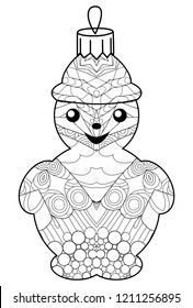Zentangle stylized Christmas decorations. Hand Drawn lace vector illustration