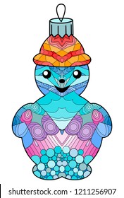 Zentangle stylized Christmas decorations. Hand Drawn lace vector illustration
