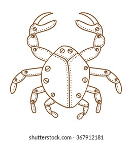 Zentangle stylized crab doodle. Hand Drawn vector illustration isolated on white background. Sketch for tattoo or makhenda. Insect collection.