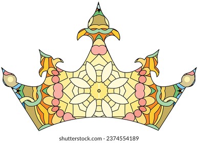 Zentangle stylized crown. Hand Drawn lace vector illustration