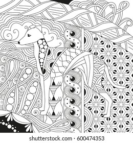 Zentangle stylized dog. Hand Drawn lace vector illustration