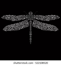 Zentangle stylized dragonfly . Hand-drawn vector illustration.