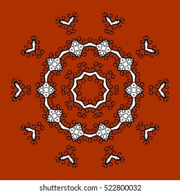 Zentangle stylized elegant round Indian Mandala. Hand drawn vintage. Ornament Pattern on blue background. Ethnic decorative elements. Yoga spirit.