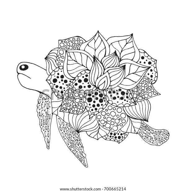 Zentangle Stylized Fantasy Turtle Hand Drawn Stock Vector Royalty Free