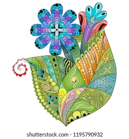 Zentangle stylized flower. Hand Drawn lace vector illustration