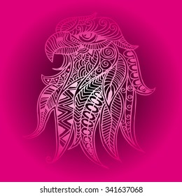 Zentangle stylized head of eagle. Hand Drawn doodle vector illustration