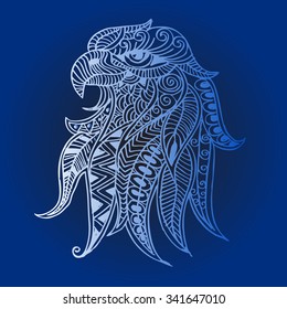 Zentangle stylized head of eagle. Hand Drawn doodle vector illustration
