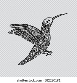 Zentangle stylized Hummingbird. 