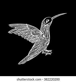 Zentangle stylized Hummingbird. 