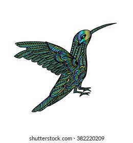 Zentangle stylized Hummingbird. 