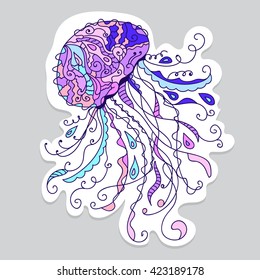 Zentangle stylized Jellyfish 