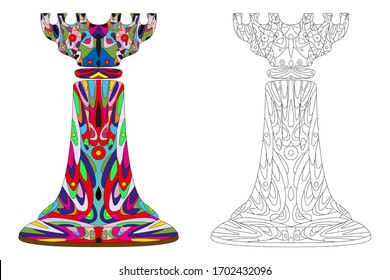 Zentangle stylized rook chess piece. Adult antistress coloring page. Vector illustration isolated on white background. Design for T-shirt, tattoo, logo with doodle, zentangle elements.