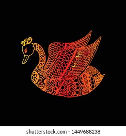 Zentangle stylized swan. Vector illustration for print and tattoo.