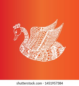 Zentangle stylized swan. Vector illustration for print and tattoo.