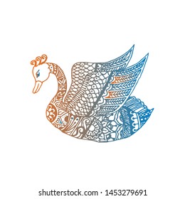 Zentangle stylized swan. Vector illustration for print and tattoo.
