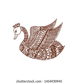 Zentangle stylized swan. Vector illustration for print and tattoo.