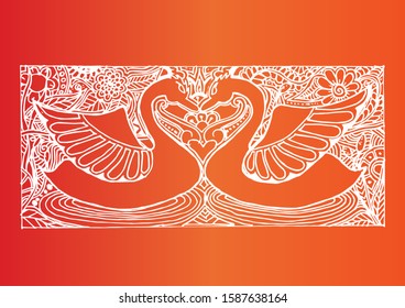 Zentangle stylized swan. Vector illustration for print and tattoo. 
