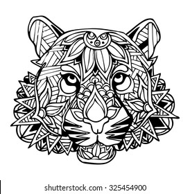 zentangle tiger vector illustration