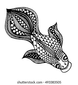 Zentangle Vector Gold Fish Tattoo Boho Stock Vector (Royalty Free ...