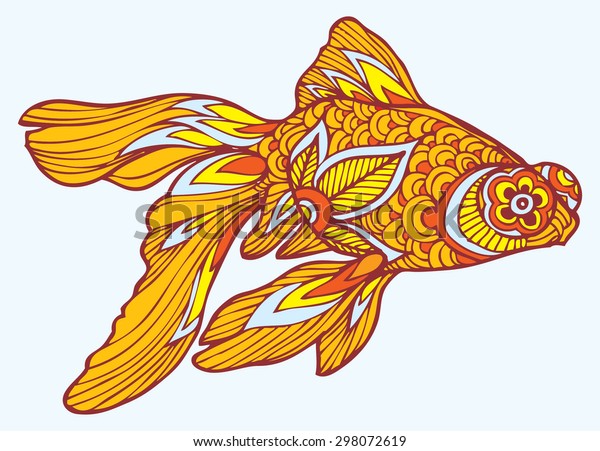 Zentangle Vector Goldfish Stock Vector (Royalty Free) 298072619