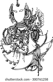 the zentangle vector of lotus queen