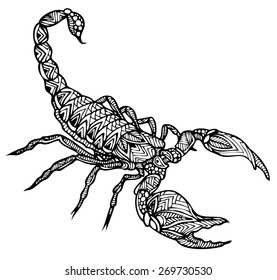 zentangle vector scorpion
