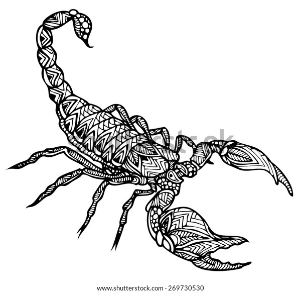 Zentangle Vector Scorpion Stock Vector (Royalty Free) 269730530