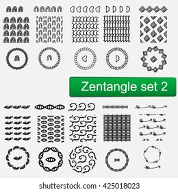 Zentangle Vector seamless patterns and brushes set 1, hand drawn frames Monochrome hipster prints, backgrounds with linear doodles