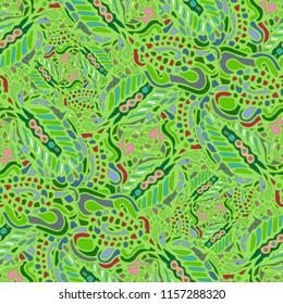 Zentangle weave abstract background multicolor chaos seamless.
