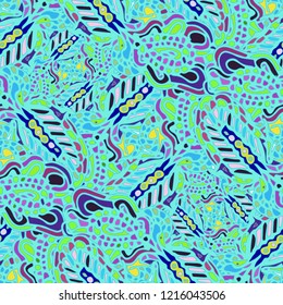 Zentangle weave abstract background multicolor chaos seamless.