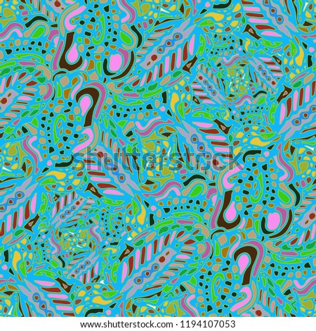 Zentangle weave abstract background multicolor chaos seamless.